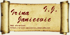 Irina Janićević vizit kartica